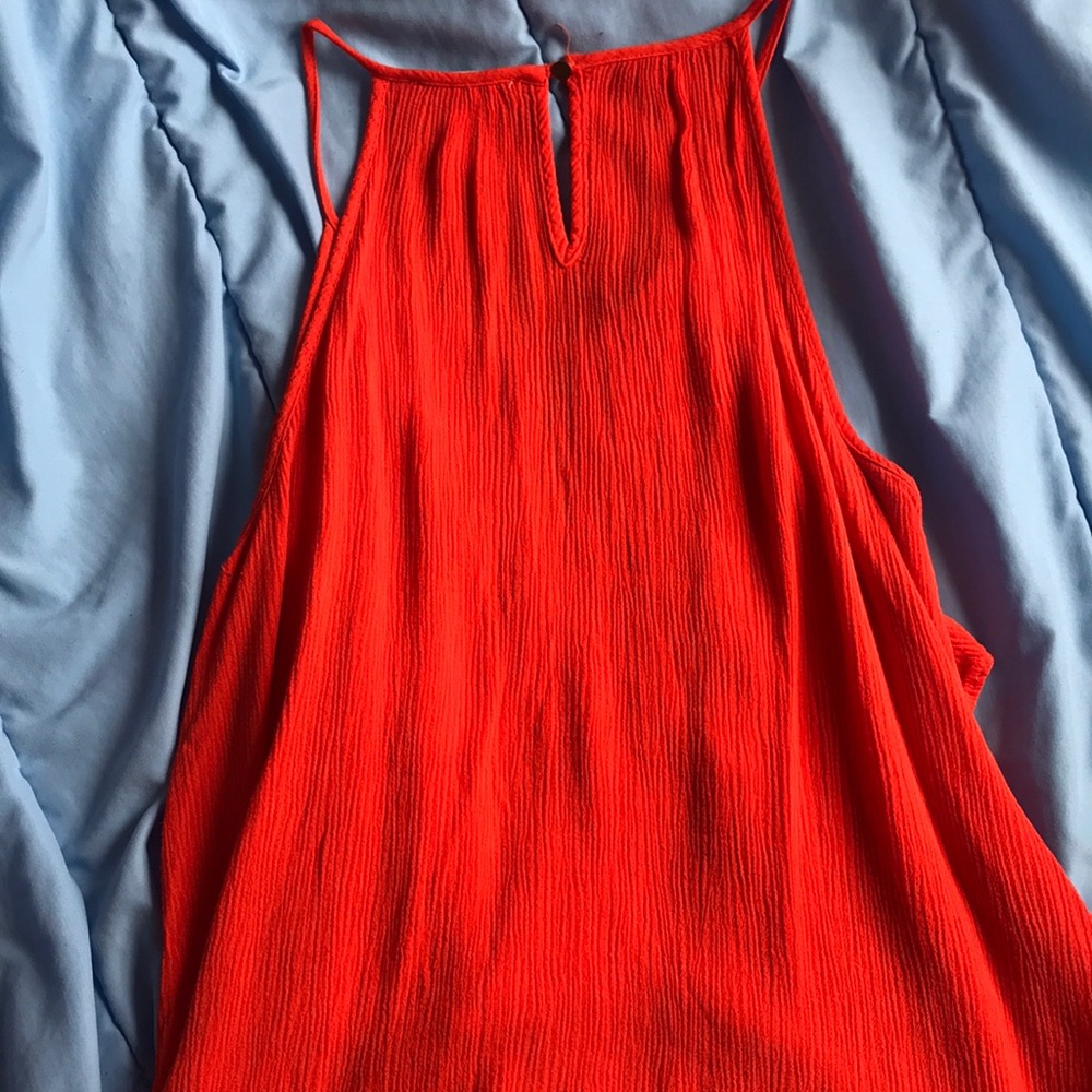 BCNU Orange Ruffle Keyhole Top Size S - Picture 2 of 2